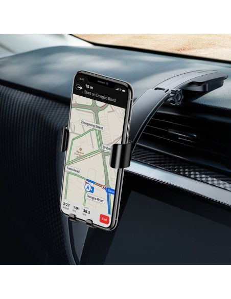 Gravitacinis automobilinis telefono laikiklis su reguliuojama rankena juodos spalvos Gravitacinis automobilinis telefono laikiklis su reguliuojama rankena juodos spalvos
