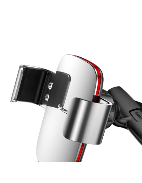 Metalinis automobilio gravitacijos laikiklis CD lizdui sidabrinis