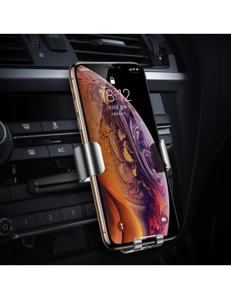 Metalinis automobilio gravitacijos laikiklis CD lizdui sidabrinis