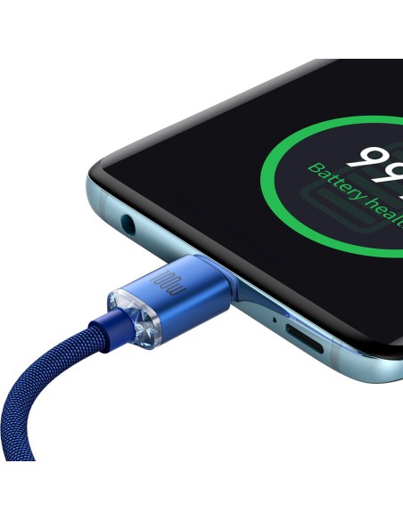 Laido laidas greitam įkrovimui ir duomenų perdavimui USB-C USB-C 100W 1,2m mėlynas Laido laidas greitam įkrovimui ir duomenų perdavimui USB-C USB-C 100W 1,2m mėlynas