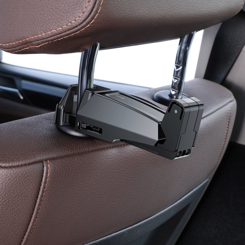 Automobilinis pakabinamas telefono laikiklis 4.0''-6.5'' galvos atramai juodas