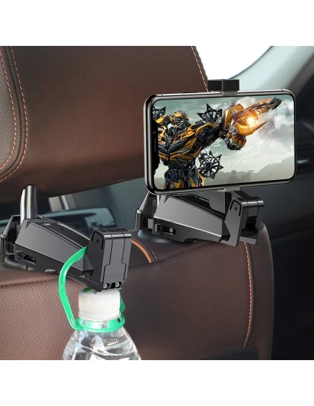 Automobilinis pakabinamas telefono laikiklis 4.0''-6.5'' galvos atramai juodas Automobilinis pakabinamas telefono laikiklis 4.0''-6.5'' galvos atramai juodas