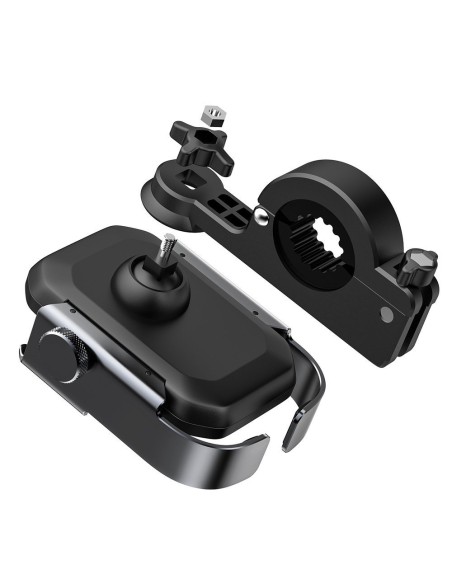 Dviračio motociklo telefono laikiklis vairo veidrodžiui juodas