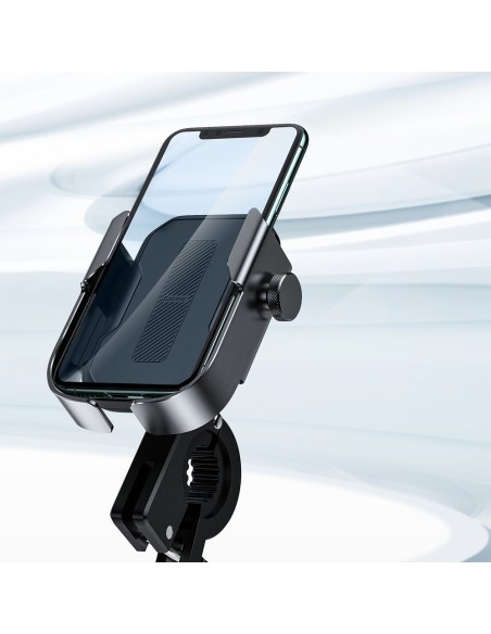 Dviračio motociklo telefono laikiklis vairo veidrodžiui juodas