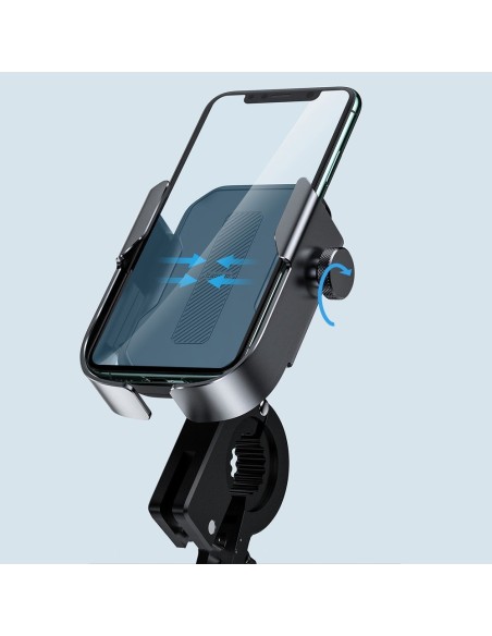 Dviračio motociklo telefono laikiklis vairo veidrodžiui juodas