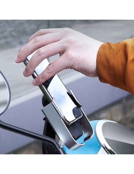 Dviračio motociklo telefono laikiklis vairo veidrodžiui juodas