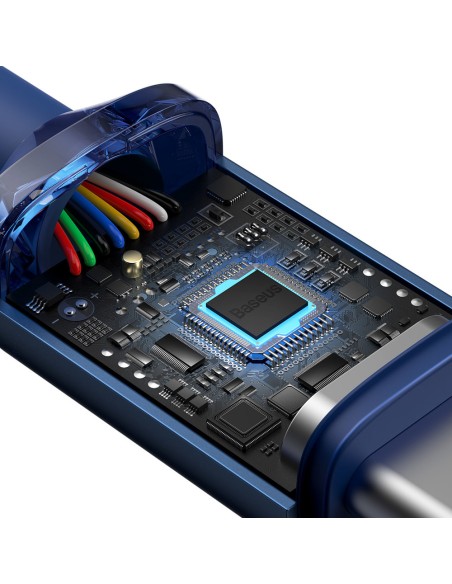 Laido laidas greitam įkrovimui ir duomenų perdavimui USB-C USB-C 100W 1,2m mėlynas Laido laidas greitam įkrovimui ir duomenų perdavimui USB-C USB-C 100W 1,2m mėlynas