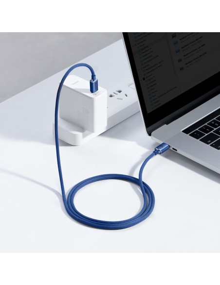Laido laidas greitam įkrovimui ir duomenų perdavimui USB-C USB-C 100W 1,2m mėlynas Laido laidas greitam įkrovimui ir duomenų perdavimui USB-C USB-C 100W 1,2m mėlynas