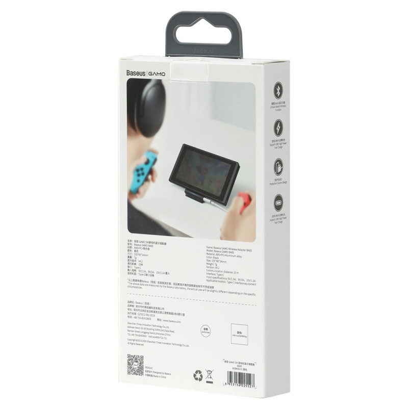 Bluetooth USB Type C siųstuvas Nintendo Switch GAMO BA05 juodas