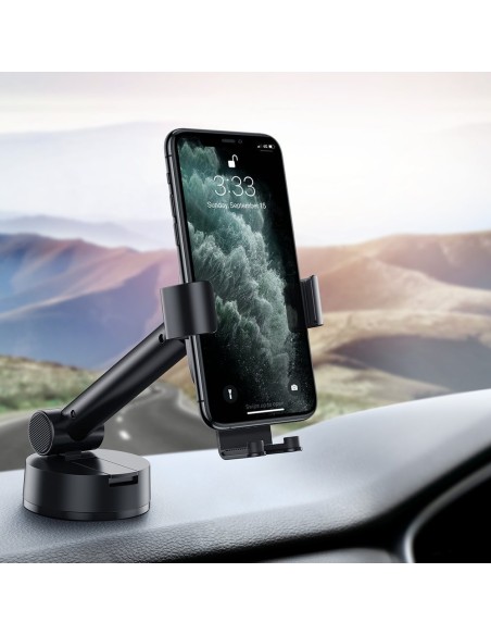 Teleskopinis gravitacijos automobilio laikiklis priekiniam stiklui, juodas Teleskopinis gravitacijos automobilio laikiklis priekiniam stiklui, juodas