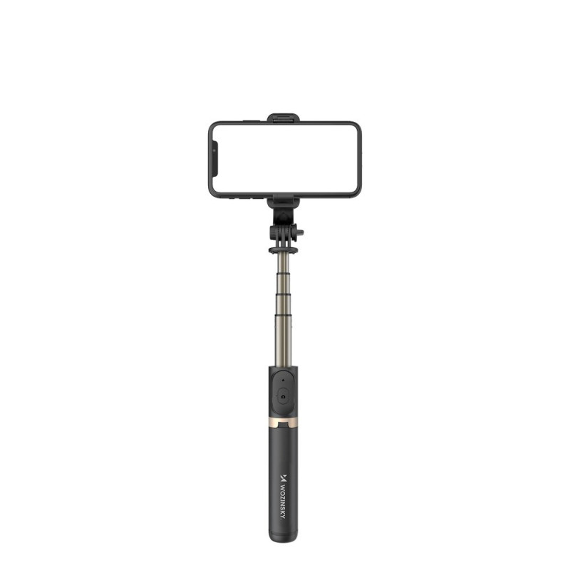 Selfie Stick teleskopinis foto trikojis + Bluetooth nuotolinio valdymo pultas juodas
