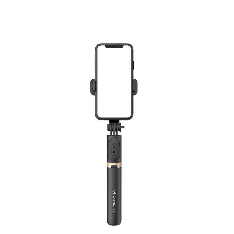 Selfie Stick teleskopinis foto trikojis + Bluetooth nuotolinio valdymo pultas juodas