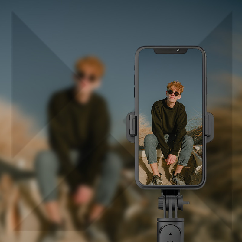 Selfie Stick teleskopinis foto trikojis + Bluetooth nuotolinio valdymo pultas juodas