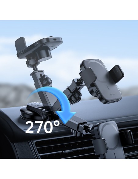 Automobilinis telefono laikiklis su 15W MagSafe Qi indukciniu įkrovikliu prietaisų skydeliui