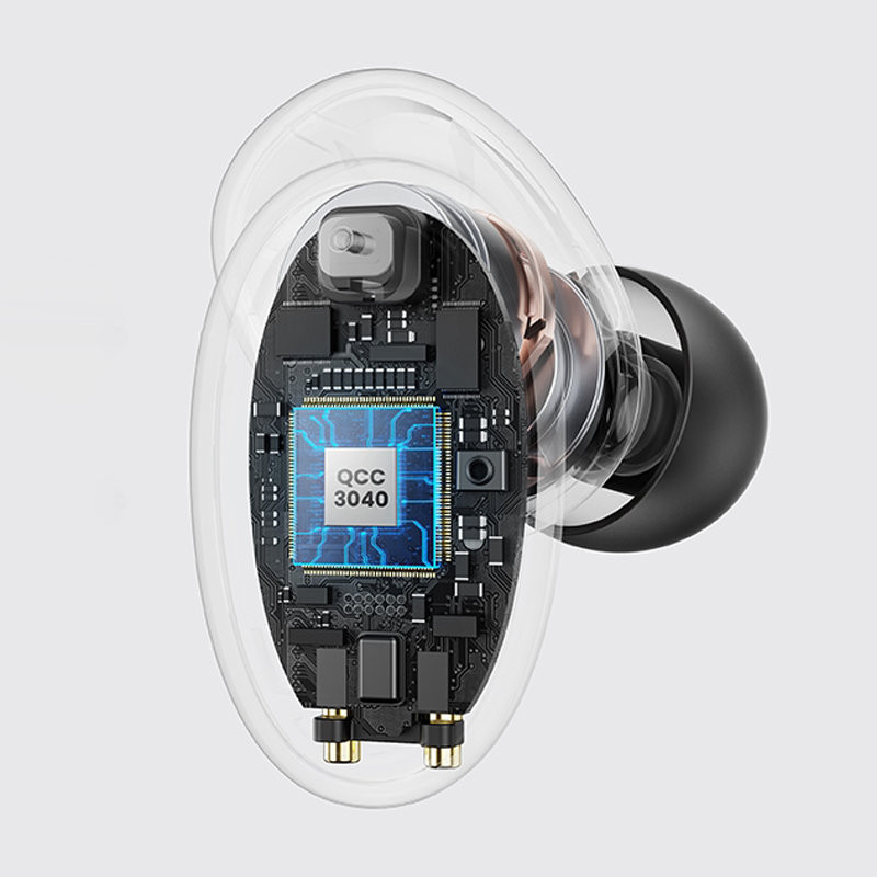 Į ausis įdedamos belaidės ausinės TWS Bluetooth 5.0 vandeniui atsparios IPX5 aptX mėlynos spalvos