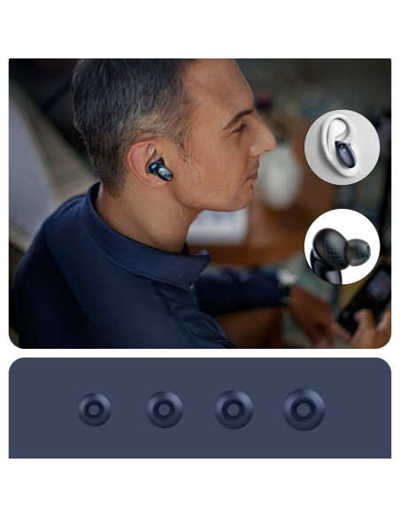 Į ausis įdedamos belaidės ausinės TWS Bluetooth 5.0 vandeniui atsparios IPX5 aptX mėlynos spalvos Į ausis įdedamos belaidės ausinės TWS Bluetooth 5.0 vandeniui atsparios IPX5 aptX mėlynos spalvos