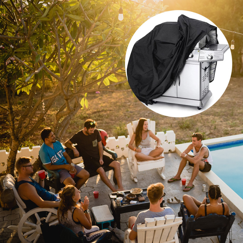 Dangtis tentas grotelių dangtis dviratis variklis sodo baldai XL juoda