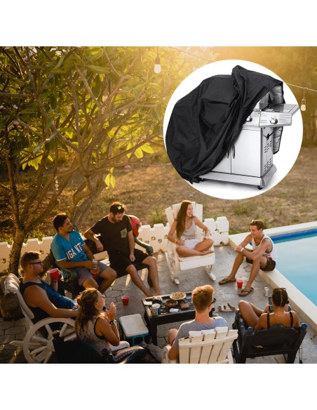 Dangtis tentas grotelių dangtis dviratis variklis sodo baldai XL juoda