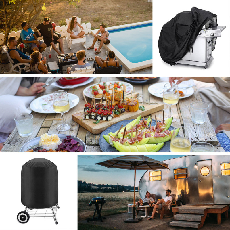 Dangtis tentas grotelių dangtis dviratis variklis sodo baldai XL juoda