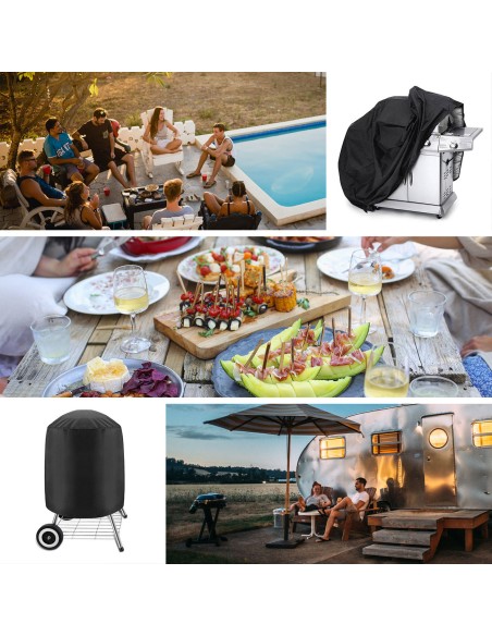 Dangtis tentas grotelių dangtis dviratis variklis sodo baldai XL juoda