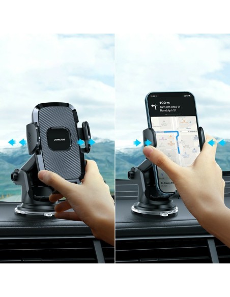 Automobilinis telefono laikiklis su teleskopine rankena prietaisų skydeliui ir priekiniam stiklui juodas Automobilinis telefono laikiklis su teleskopine rankena prietaisų skydeliui ir priekiniam stiklui juodas