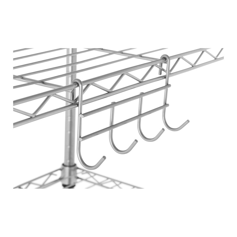 Ažūrinė vielos laikymo lentyna pilka 150x55x35cm iki 150kg