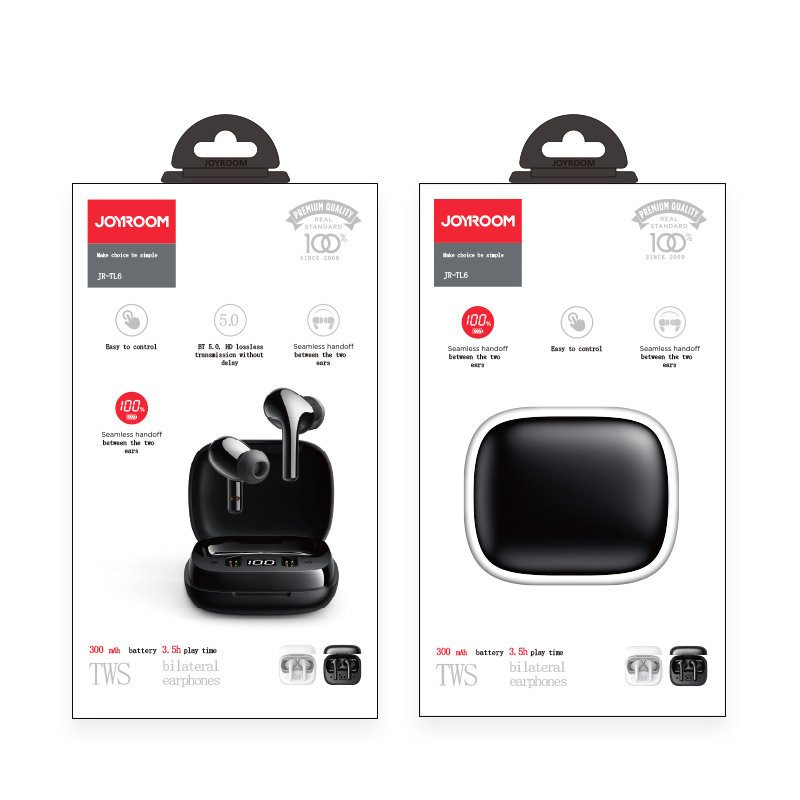 Belaidės Bluetooth 5.0 TWS ausinės juodos