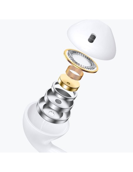 „Ben“ serijos „Lightning“ laidinės ausinės su nuotolinio valdymo pultu ir baltu mikrofonu