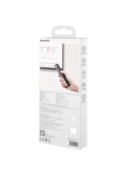 Lazerinis žymeklio nuotolinio valdymo pultas, skirtas kompiuterio pristatymui su įmontuota baterija Orange Dot pilka