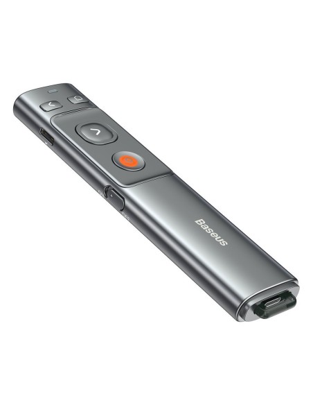 Lazerinis žymeklio nuotolinio valdymo pultas, skirtas kompiuterio pristatymui su įmontuota baterija Orange Dot pilka