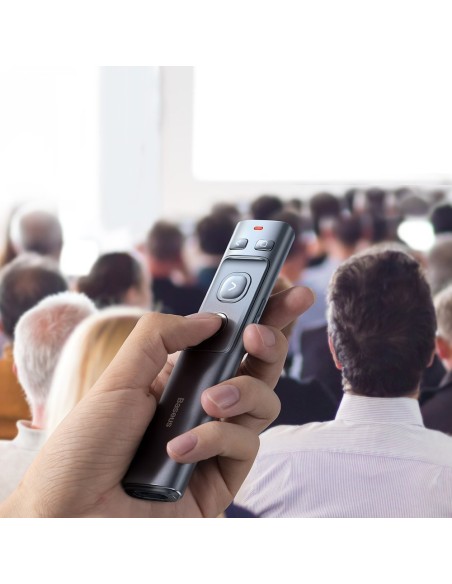 Lazerinis žymeklio nuotolinio valdymo pultas, skirtas kompiuterio pristatymui su įmontuota baterija Orange Dot pilka