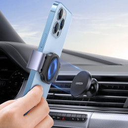 Spaustuvas ir magnetinis automobilinio telefono laikiklis 2in1 juodas