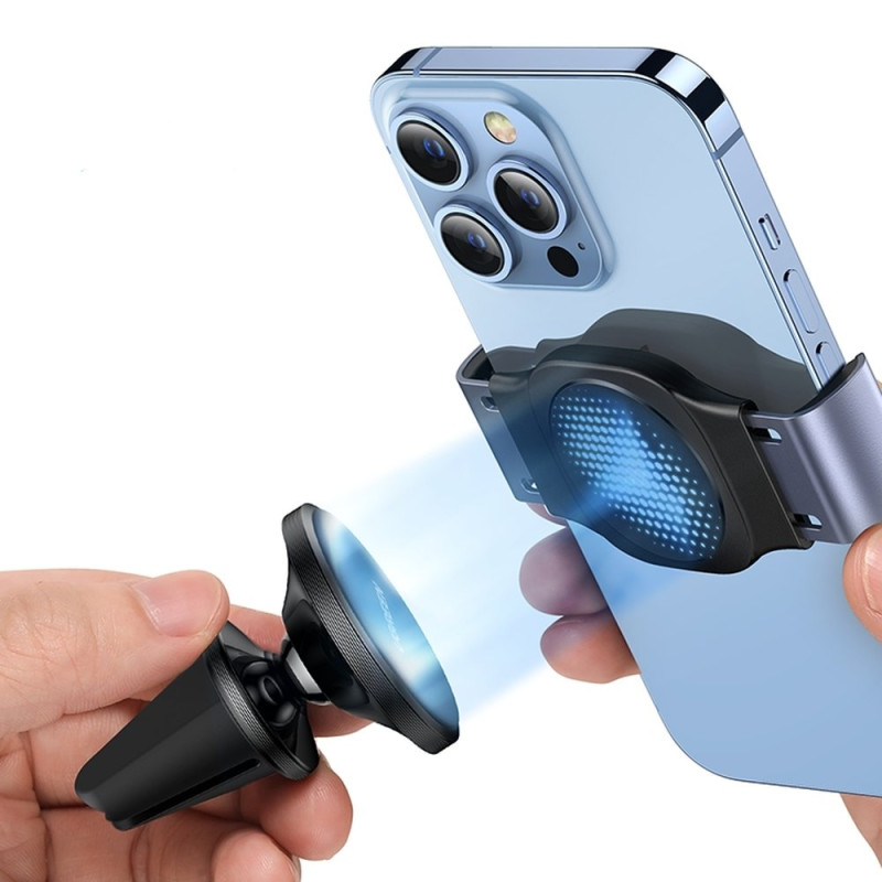 Spaustuvas ir magnetinis automobilinio telefono laikiklis 2in1 juodas