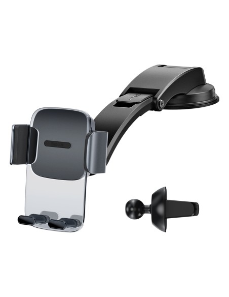 Automobilio telefono laikiklis kabinai ir ventiliacijos grotelėms 2in1 juoda Automobilio telefono laikiklis kabinai ir ventiliacijos grotelėms 2in1 juoda
