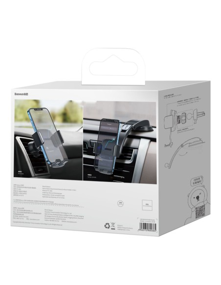 Automobilio telefono laikiklis kabinai ir ventiliacijos grotelėms 2in1 juoda Automobilio telefono laikiklis kabinai ir ventiliacijos grotelėms 2in1 juoda