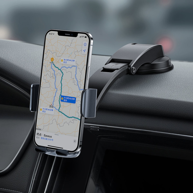 Automobilio telefono laikiklis kabinai ir ventiliacijos grotelėms 2in1 juoda