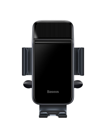 Juodas automobilinis telefono laikiklis su saulės įkrovikliu ventiliacijos grotelėms Juodas automobilinis telefono laikiklis su saulės įkrovikliu ventiliacijos grotelėms