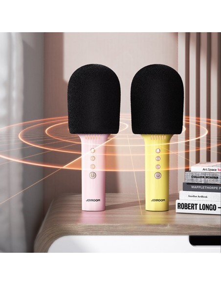 Belaidis karaoke mikrofonas su Bluetooth 5.0 garsiakalbiu 1200mAh rožinis Belaidis karaoke mikrofonas su Bluetooth 5.0 garsiakalbiu 1200mAh rožinis