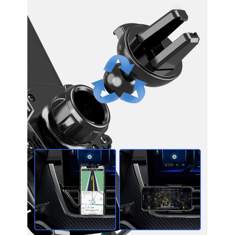 Universalus gravitacinis automobilio laikiklis auksinis