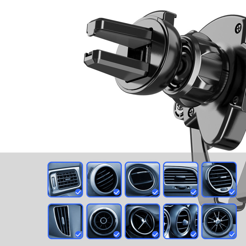 Universalus gravitacinis automobilio laikiklis auksinis