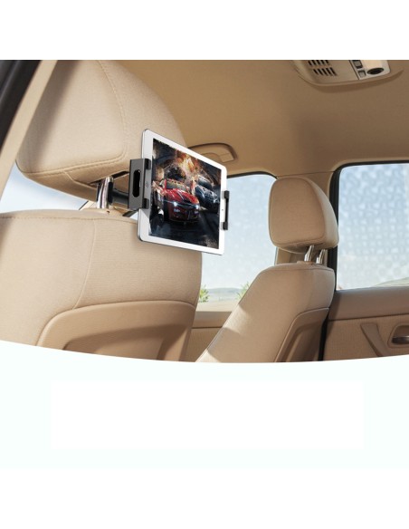 Prie galvos atramos pritvirtintas automobilinis laikiklis planšetei išmaniajam telefonui juodas Prie galvos atramos pritvirtintas automobilinis laikiklis planšetei išmaniajam telefonui juodas