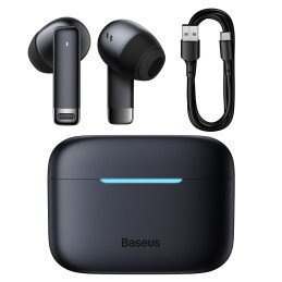 Į ausis įdedamos belaidės ausinės TWS Bluetooth 5.3 juodos