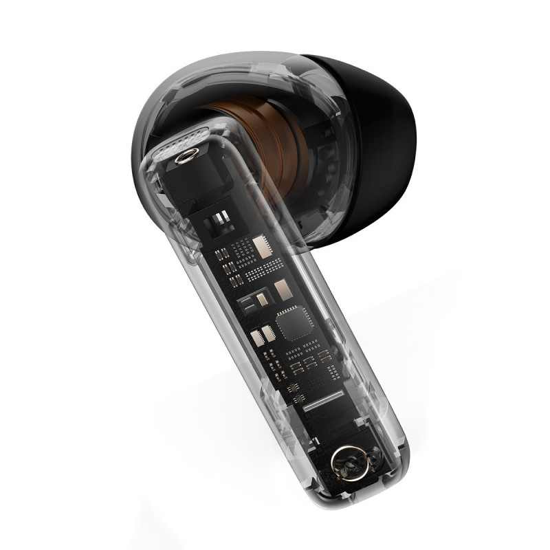 Į ausis įdedamos belaidės ausinės TWS Bluetooth 5.3 juodos