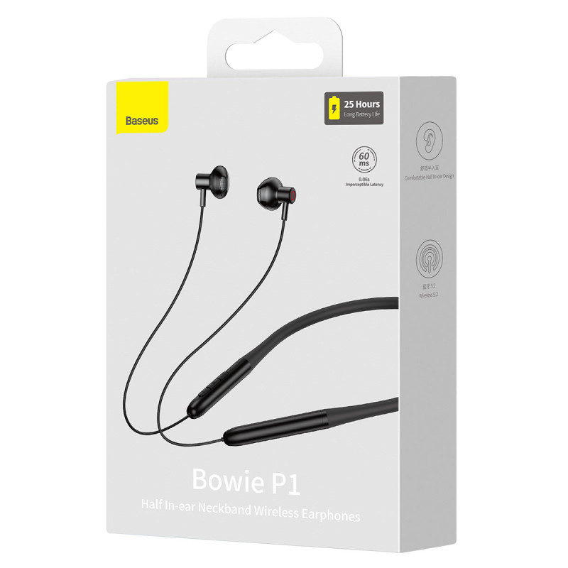 Bowie P1 Bluetooth 5.2 belaidės ausinės juodos