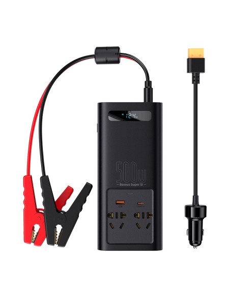 Automobilio įtampos keitiklis nuo 12V iki 230V 500W EU ir CN kištukas Automobilio įtampos keitiklis nuo 12V iki 230V 500W EU ir CN kištukas