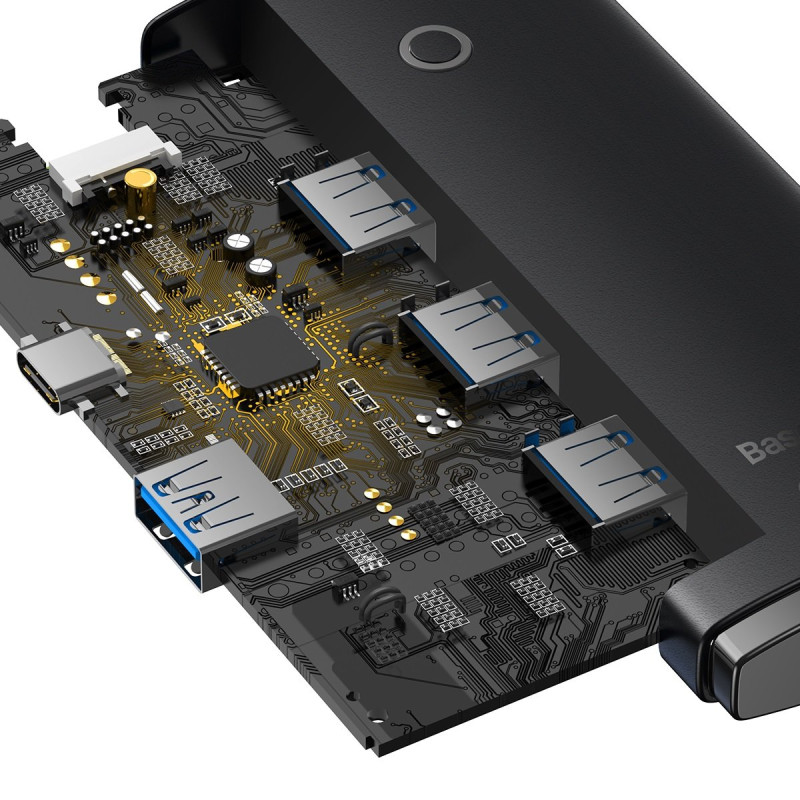 HUB adapteris USB-A į 4xUSB-A 3.0 5Gb/s Lite Series juodas