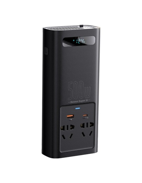 Automobilio įtampos keitiklis nuo 12V iki 230V 500W EU ir CN kištukas Automobilio įtampos keitiklis nuo 12V iki 230V 500W EU ir CN kištukas