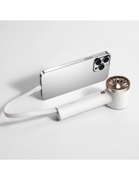 Ventiliatorius su USB-C laidu + maitinimo blokas 4000 mAh baltas Ventiliatorius su USB-C laidu + maitinimo blokas 4000 mAh baltas
