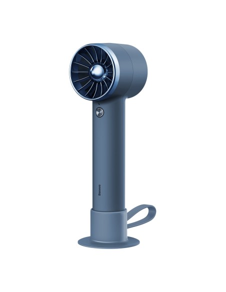 Vėjo malūno ventiliatorius su žaibo laidu + maitinimo blokas 4000mAh mėlynas Vėjo malūno ventiliatorius su žaibo laidu + maitinimo blokas 4000mAh mėlynas