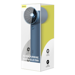 Vėjo malūno ventiliatorius su žaibo laidu + maitinimo blokas 4000mAh mėlynas